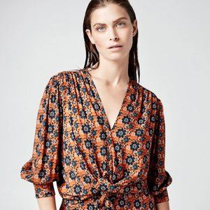 Smythe - Floral Tie Front Blouse (NWOT)